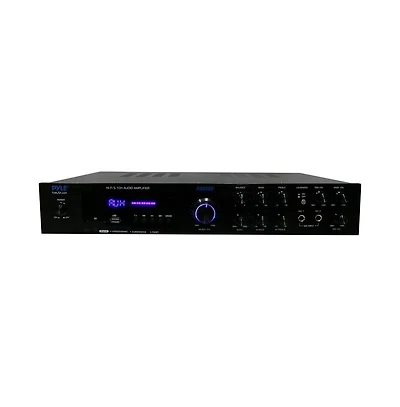 Pyle 5-Channel Audio Amplifier - Multi-Source 1/4" Audio/Microphone Input, Usb/Sd Readers, Fm Radio, Built-in Bluetooth for Wireless Audio Streaming
