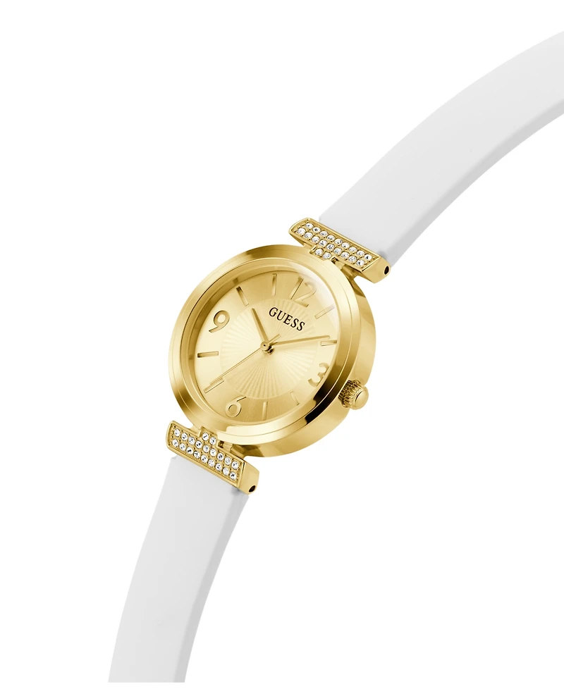 Guess Women's Analog White Silicone Watch, 28mm