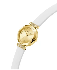 Guess Women's Analog White Silicone Watch, 28mm
