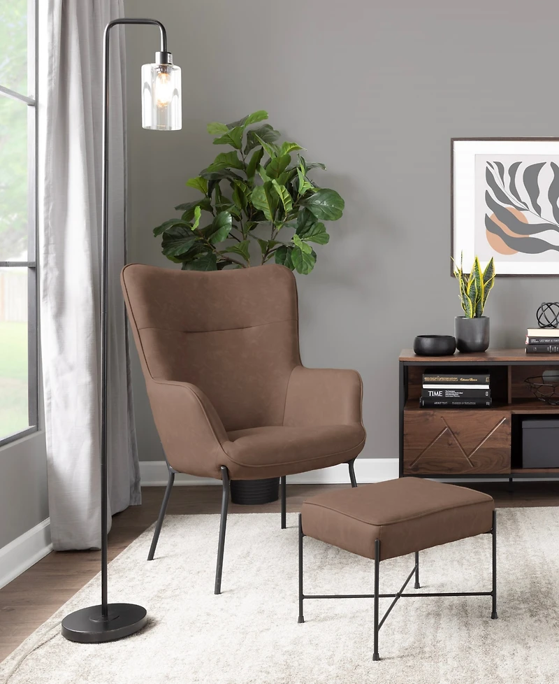 Lumisource 2-Pc. Metal Izzy Industrial Lounge Chair and Ottoman Set