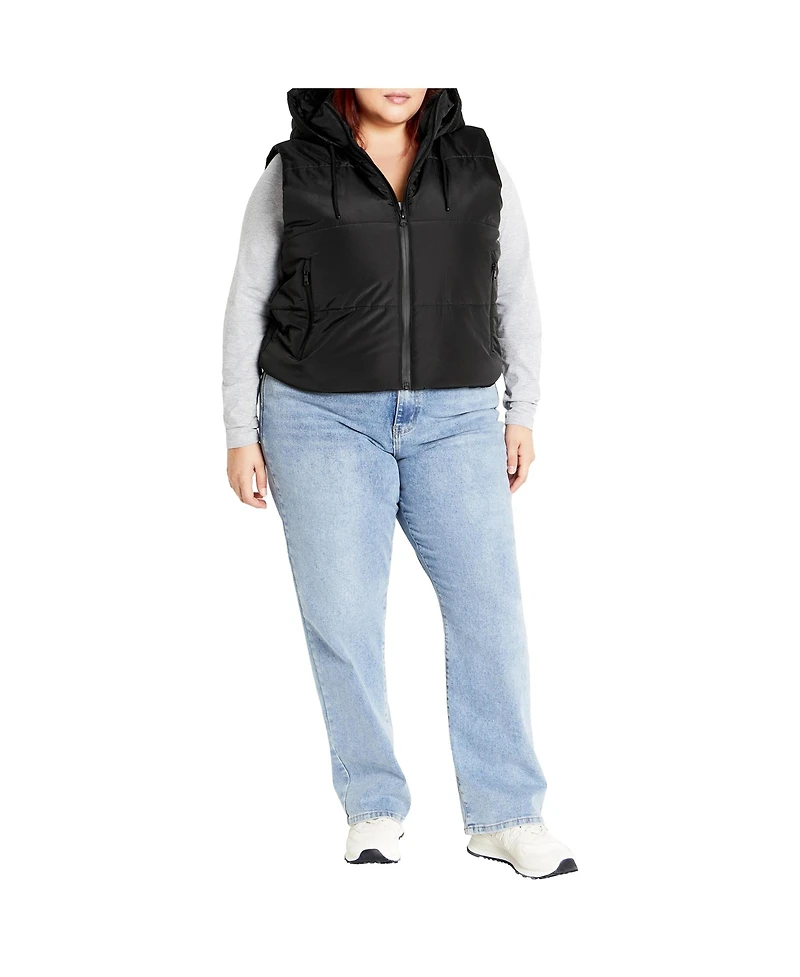 City Chic Plus Ava Puffer Vest