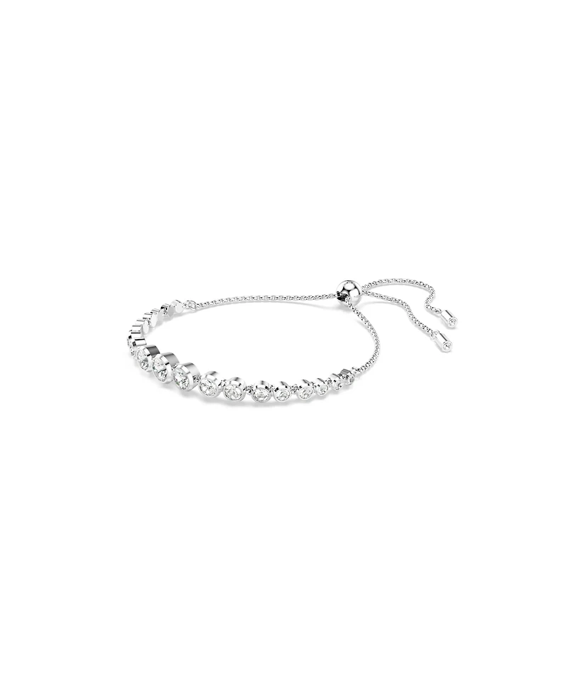 Swarovski Imber White, Rhodium Plated Mixed Round Cuts Tennis Bracelet