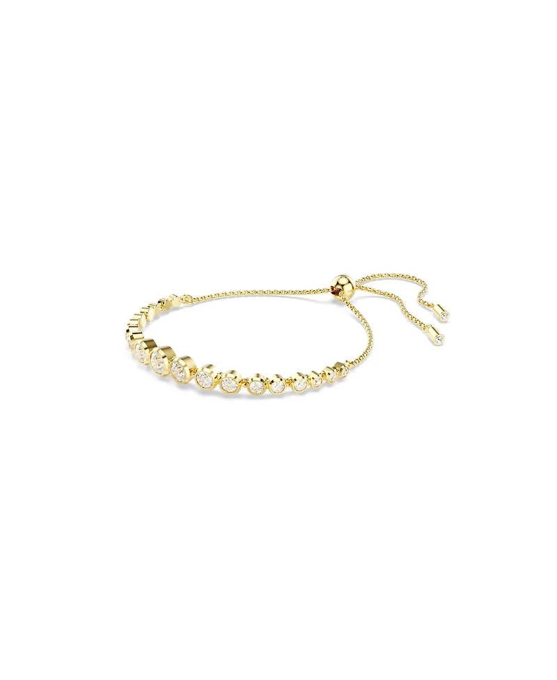 Swarovski Imber White, Gold-Tone Plated Mixed Round Cuts Tennis Bracelet