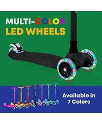 Lifemaster Kids Scooter – Children and Toddler 3 Wheel Kick Led Lights Illuminate when Rolling– Adjustable Handle