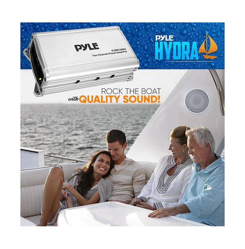 Pyle 2-Channel Weather-Resistant Audio Amplifier, Compact Class D, 1000W