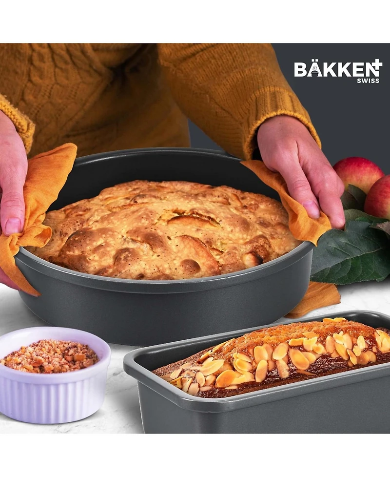 Bakken- Swiss Cookware Set – 23 Piece – Multi-Sized Cooking Pots with Lids, Skillet Fry Pans and Bakeware – Reinforced Pressed Al