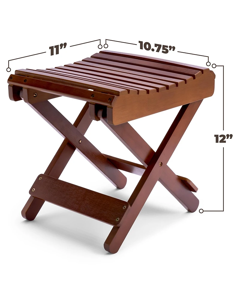 Sorbus Bamboo Folding Step Stool Bench - Great for Bathroom, Spa, Sauna, Wooden Seat
