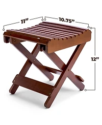 Sorbus Bamboo Folding Step Stool Bench - Great for Bathroom, Spa, Sauna, Wooden Seat