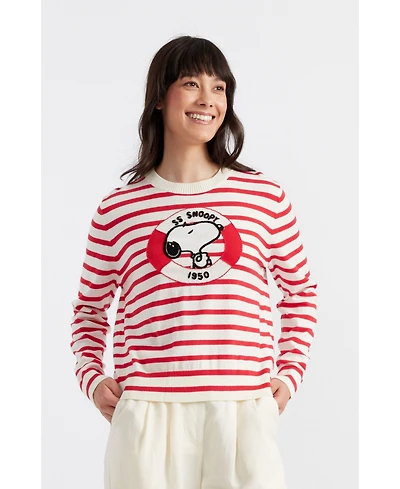 Chinti & Parker Women's Snoopy Nautical Breton Sweater