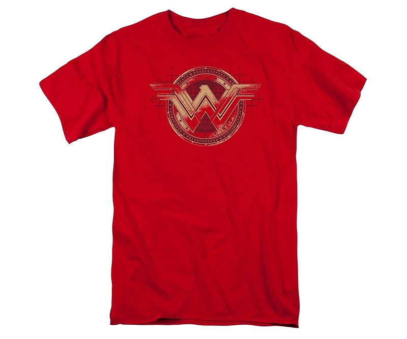 Batman V Superman Mens Wonder Woman Shield Short Sleeve Adult Tee / T-Shirt