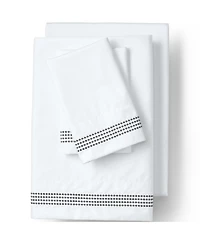 Lands' End Supima Cotton No Iron Sateen Embroidered Sheets - 400 thread count