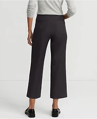 Lands' End Women's Bi Stretch High Rise Pintuck Wide Leg Crop Pants