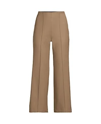 Lands' End Women's Bi Stretch High Rise Pintuck Wide Leg Crop Pants