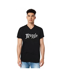 Harry Potter Mens Muggle Short Sleeve Adult V Neck Premium Cotton Tee / T-Shirt