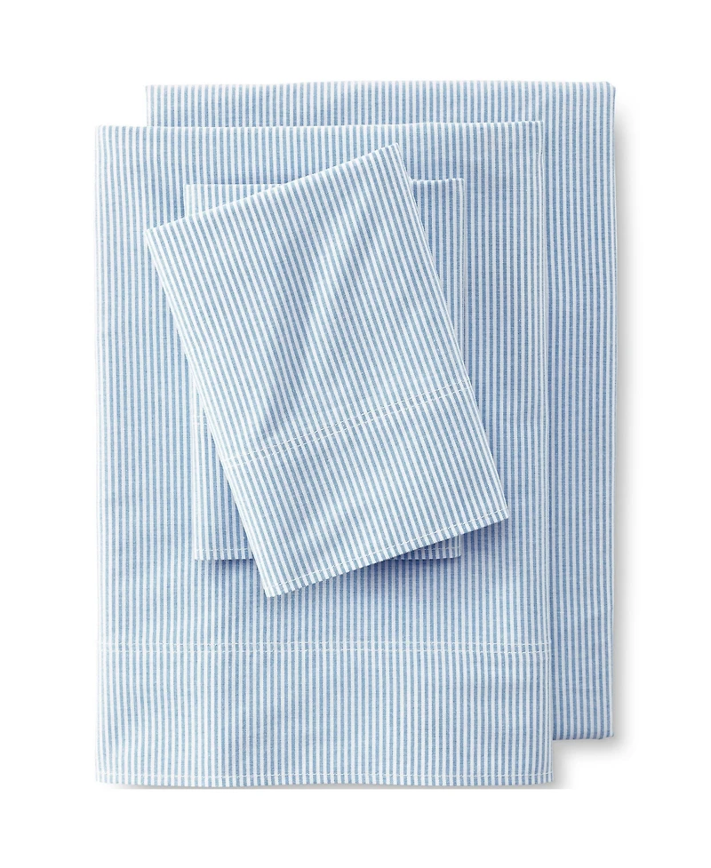 Lands' End Cotton Oxford Stripe Bed Sheet Set