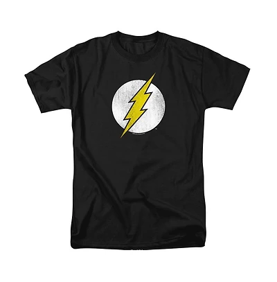 Dc Flash Mens Comics Logo Distressed Short Sleeve Adult Tee / T-Shirt