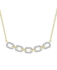 Diamond Link Collar Necklace (1/2 ct. t.w.) in 10k Gold, 16" + 2" extender