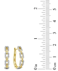 Diamond Link Oval Hoop Earrings (1/3 ct. t.w.) in 10k Yellow Gold