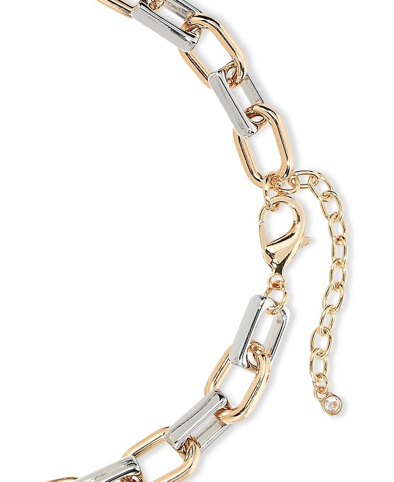 On 34th Two-Tone Link Necklace, 15" + 2" extender, Exclusively at Macy's