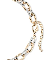 On 34th Two-Tone Link Necklace, 15" + 2" extender, Exclusively at Macy's