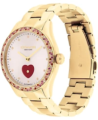 Coach Women's Brooks Automatic Gold-Tone Stainless Steel Bracelet Watch, 38mm
