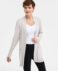 Jm Collection Womens Button Sleeve Flyaway Cardigan Pp 4x Created For Macys
