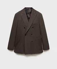 Mango Men's Slim-Fit Virgin Wool Double-Breasted Blazer