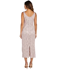 R & M Richards Sequined Lace Midi Dress and Jacket