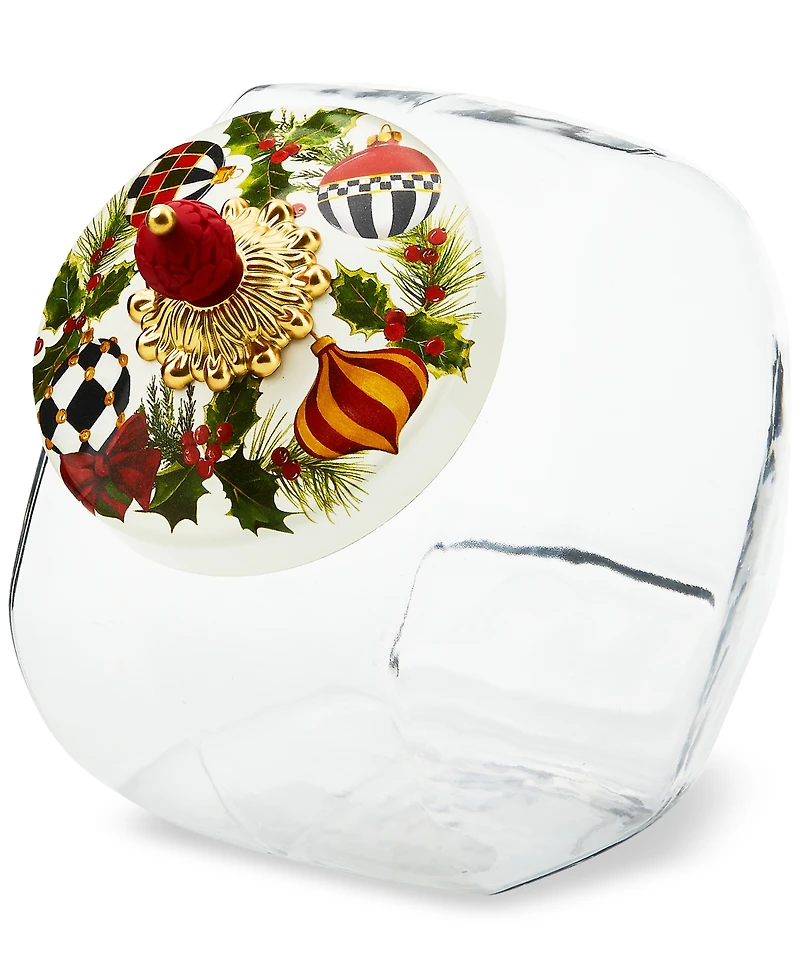 MacKenzie-Childs Cookie Jar with Deck the Halls Lid