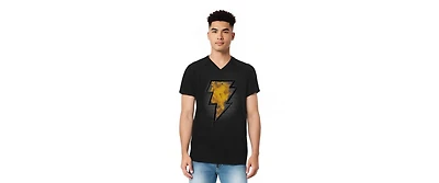 Black Adam Mens Beveled Emblem Short Sleeve Adult V Neck Premium Cotton Tee / T-Shirt