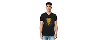 Black Adam Mens Beveled Emblem Short Sleeve Adult V Neck Premium Cotton Tee / T-Shirt