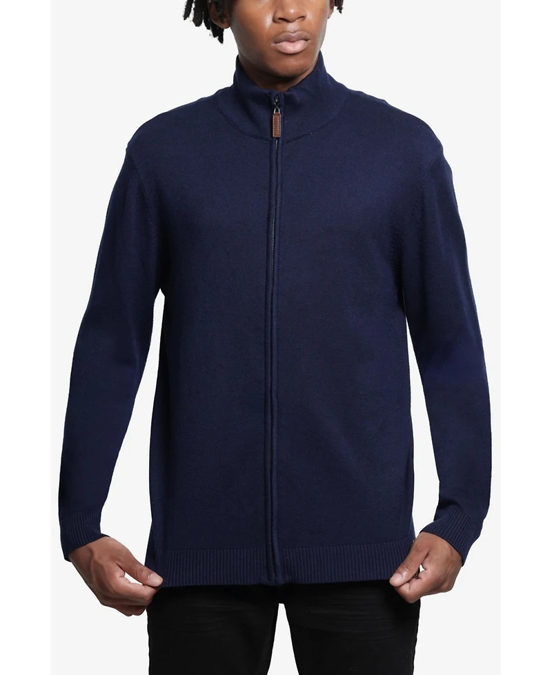 Spring + Mercer Men's Full Zip Mock Neck Sweater