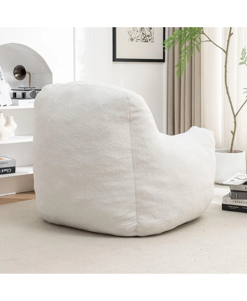 Cozy Bean Bag Chair with Memory Foam Filling, Tufted Faux Fur Bean Bag Sofa-The Pop Home