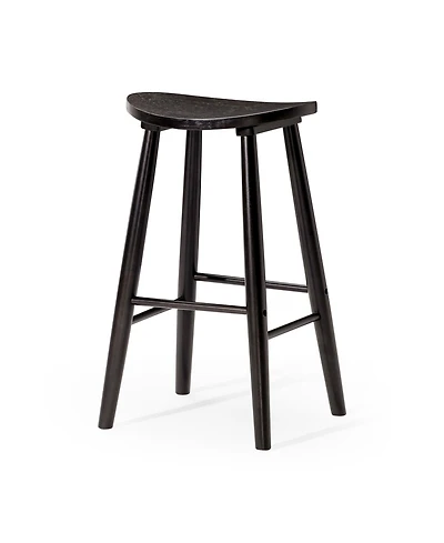 Maven Lane Luna Counter Stool in Rustic Black Wood Finish