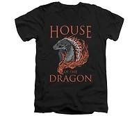 House Of The Dragon Men's Hod Illustration Short Sleeve Adult V Neck Premium Cotton Tee / T-Shirt