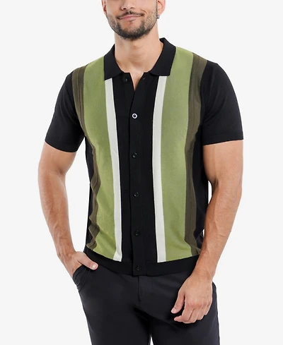Spring + Mercer Men's Stripe Polo Sweater