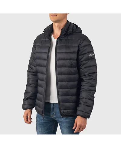 Alpine Swiss Men's Men s Lightweight Puffer Jacket with Removable Hood | Milo Winter Coat Packable Water-Resistant Down Alternative Bubble