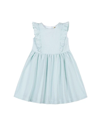 Hope & Henry Toddler Girls Seersucker Flutter Sleeve Open Back Dress