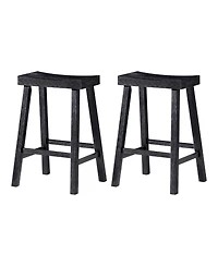 Maven Lane Vincent Wooden Rustic Aesthetic Kitchen Counter Stool, Set of 2