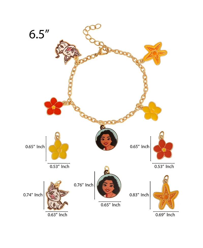 Disney Moana Pua Flower Starfish Charm Bracelet - 6.5''