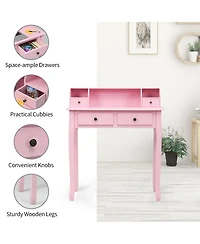 Gouun Removable Floating Organizer 2-Tier Mission Home Computer Vanity Desk
