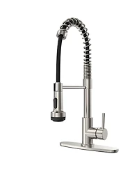 Lovmor 4-Function Brushed Nickel Pull Down Single Handle Kitchen Sink Faucet
