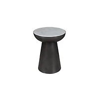 Jofran Circularity Modern Luxury Marble and Iron 18" Round Pedestal End Table