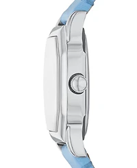 Fossil Women's Harlow Three-Hand Light Blue Leather Watch, 27mm