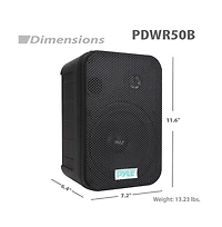 Pyle 6.5" Indoor/Outdoor Waterproof Speakers - 500W Max Power, Bass Reflex Vent, Heavy Duty Abs Construction