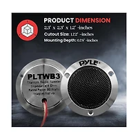 Pyle Titanium Dome Tweeter, 1.0'' Voice Coil, 80W Max, 4-Ohm, Aluminum Housing