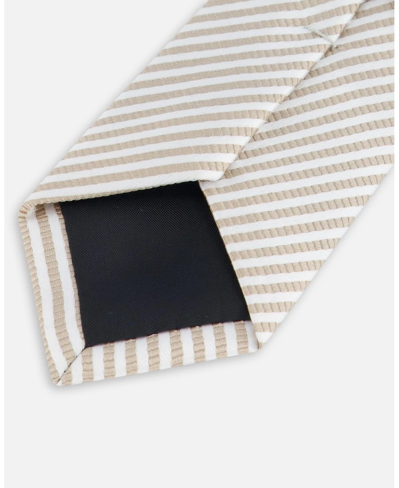 Deux par Deux Boy Neck Tie Light Taupe Striped - Toddler|Child