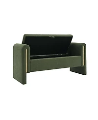 Modern Teddy Bed End Bench with Storage and Arms, Upholstered Foot Rest Stool, Comfy Vanity Bench-The Pop Home