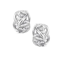 Bling Jewelry Fashion Open Criss Cross Celtic Love Knot Weave Half Hoop Clip On Earrings Non Pierced Ears Silver Plated