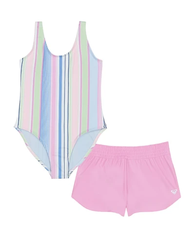 Roxy Big Girls Salty Stripe Scoopneck Swimsuit, 2-Piece Set
